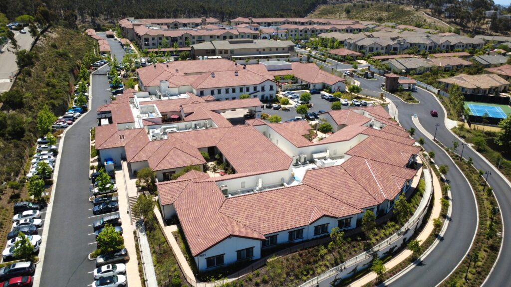 Entrance view of retirement home facility